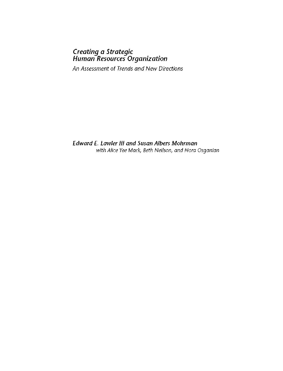 Creating A Strategic Human Resources Organization - Page 2