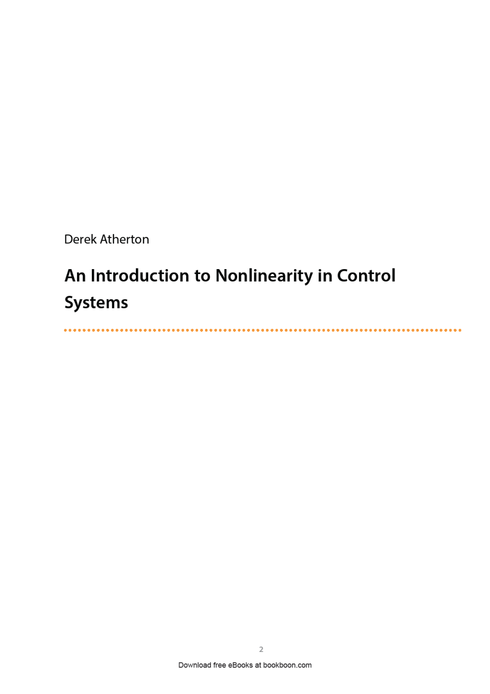 An Introduction To Nonlinearity In Control Systems - Page 2