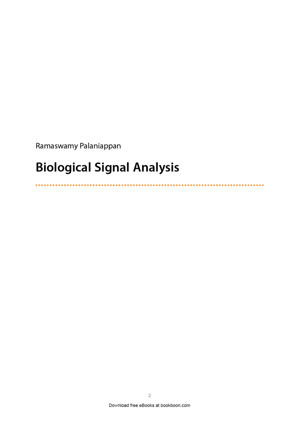 Biological Signal Analysis - Page 2