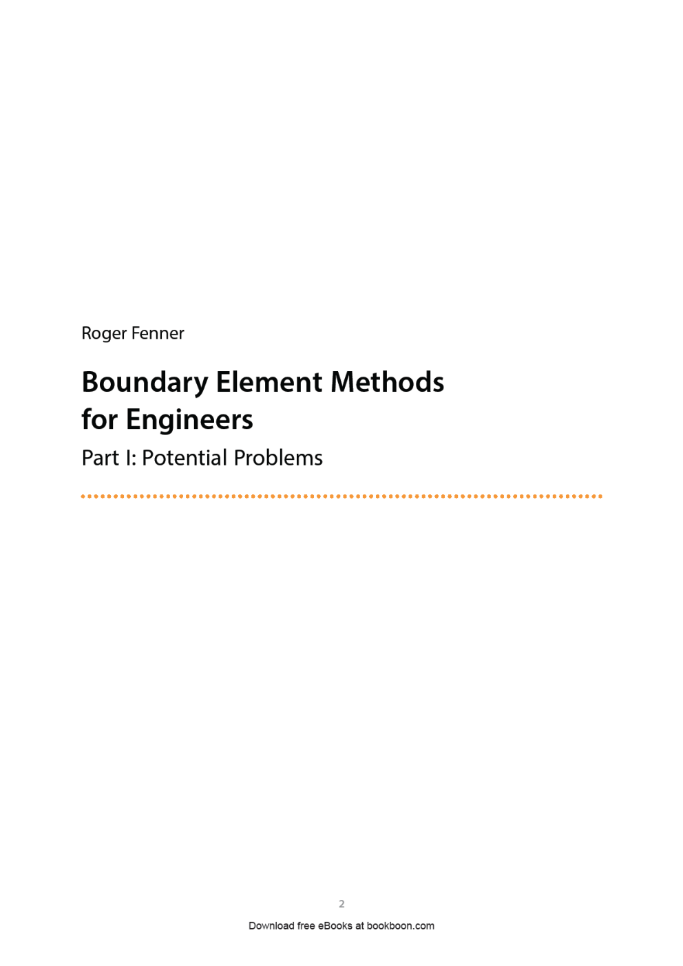 Boundary Element Methods For Engineers Part-I - Page 2