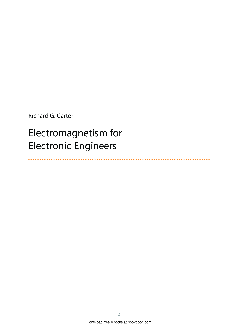 Electromagnetism For Electronic Engineers - Page 2