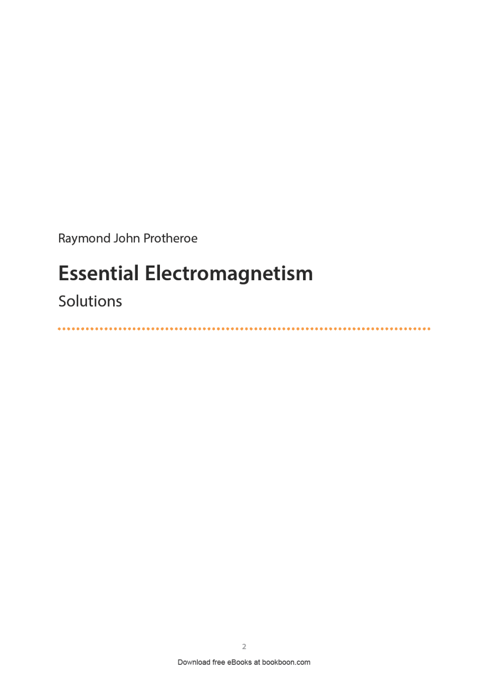 Essential Electromagnetism Solutions - Page 2