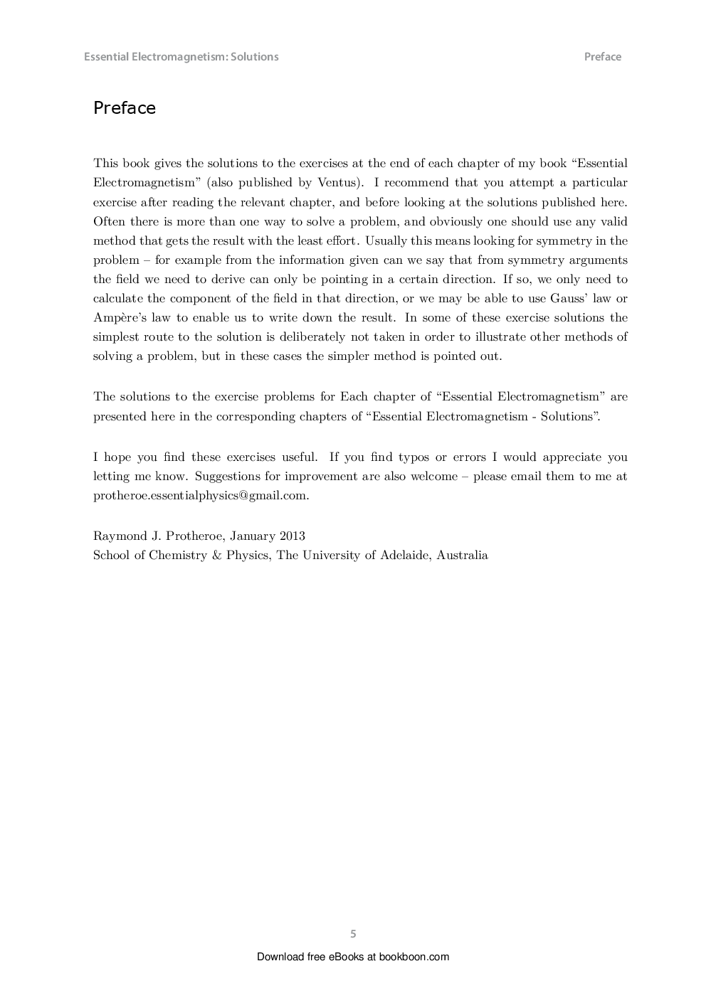 Essential Electromagnetism Solutions - Page 5