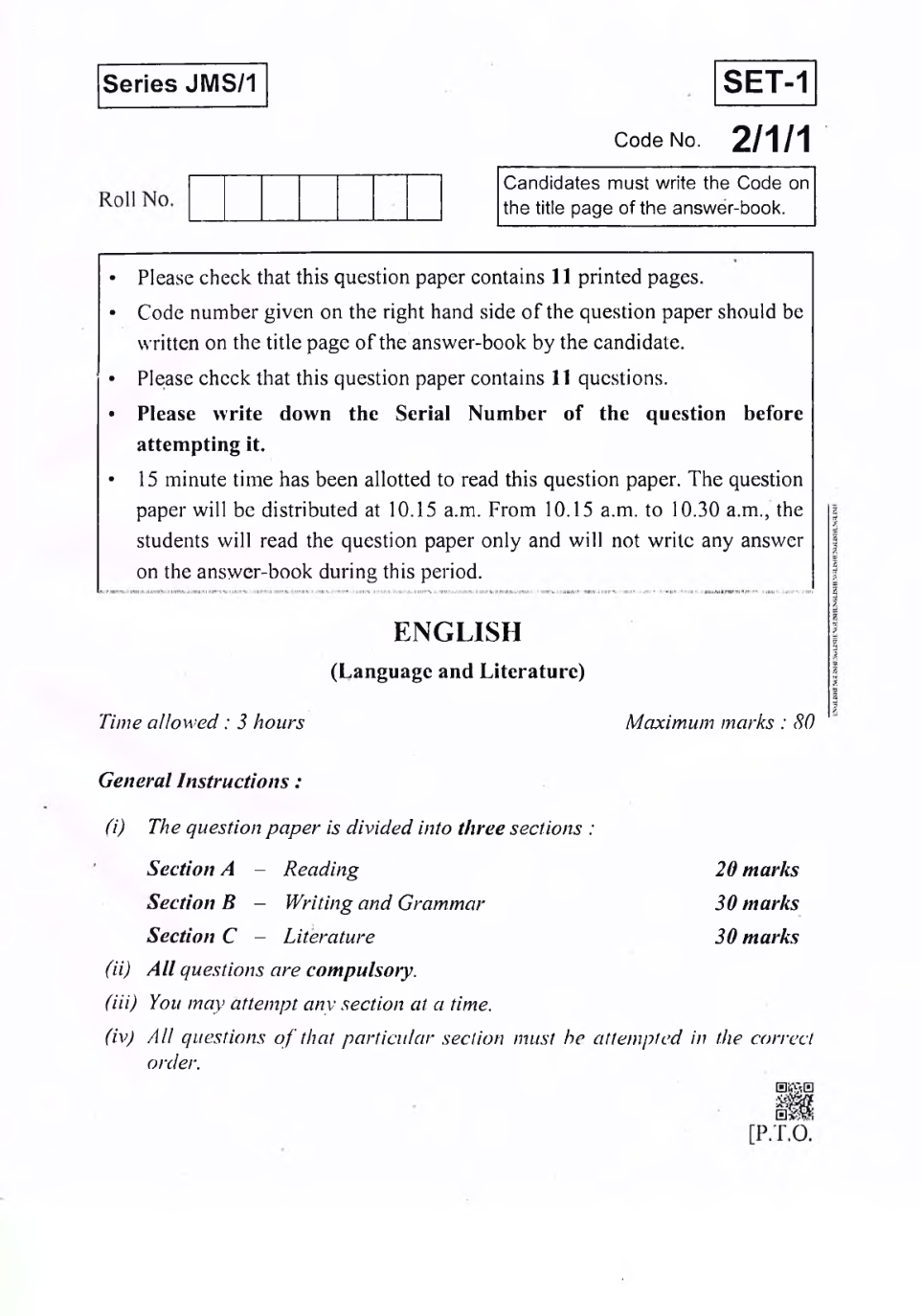 CBSE English (Language & Literature) Question Papers With Solution For Class X 2019 - Page 2
