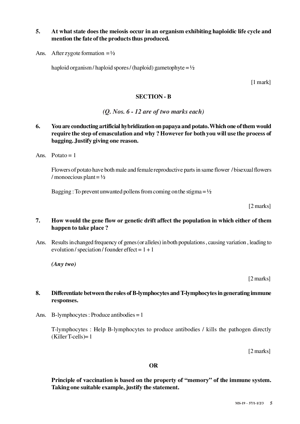 CBSE Biology Question Paper With Solution For Class-XII 2019 - Page 3