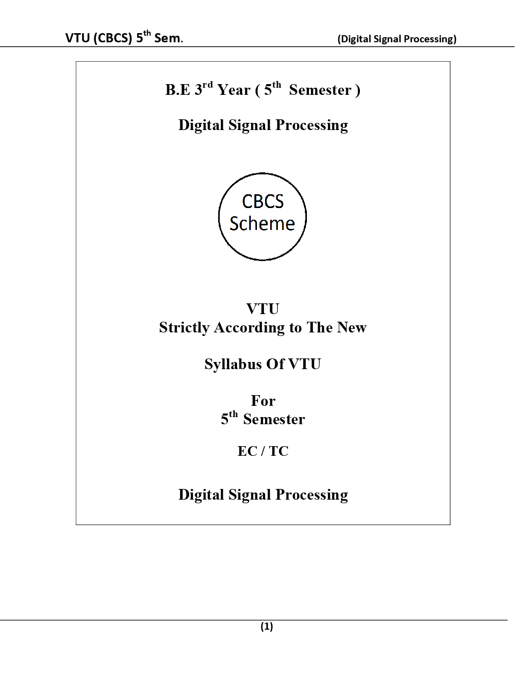Digital Signal Processing For VTU BE 5th Sem Electronics And Communication Engineering - Page 2