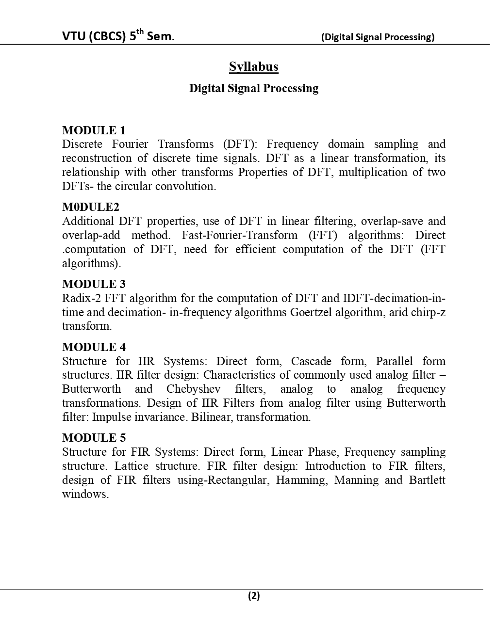 Digital Signal Processing For VTU BE 5th Sem Electronics And Communication Engineering - Page 3