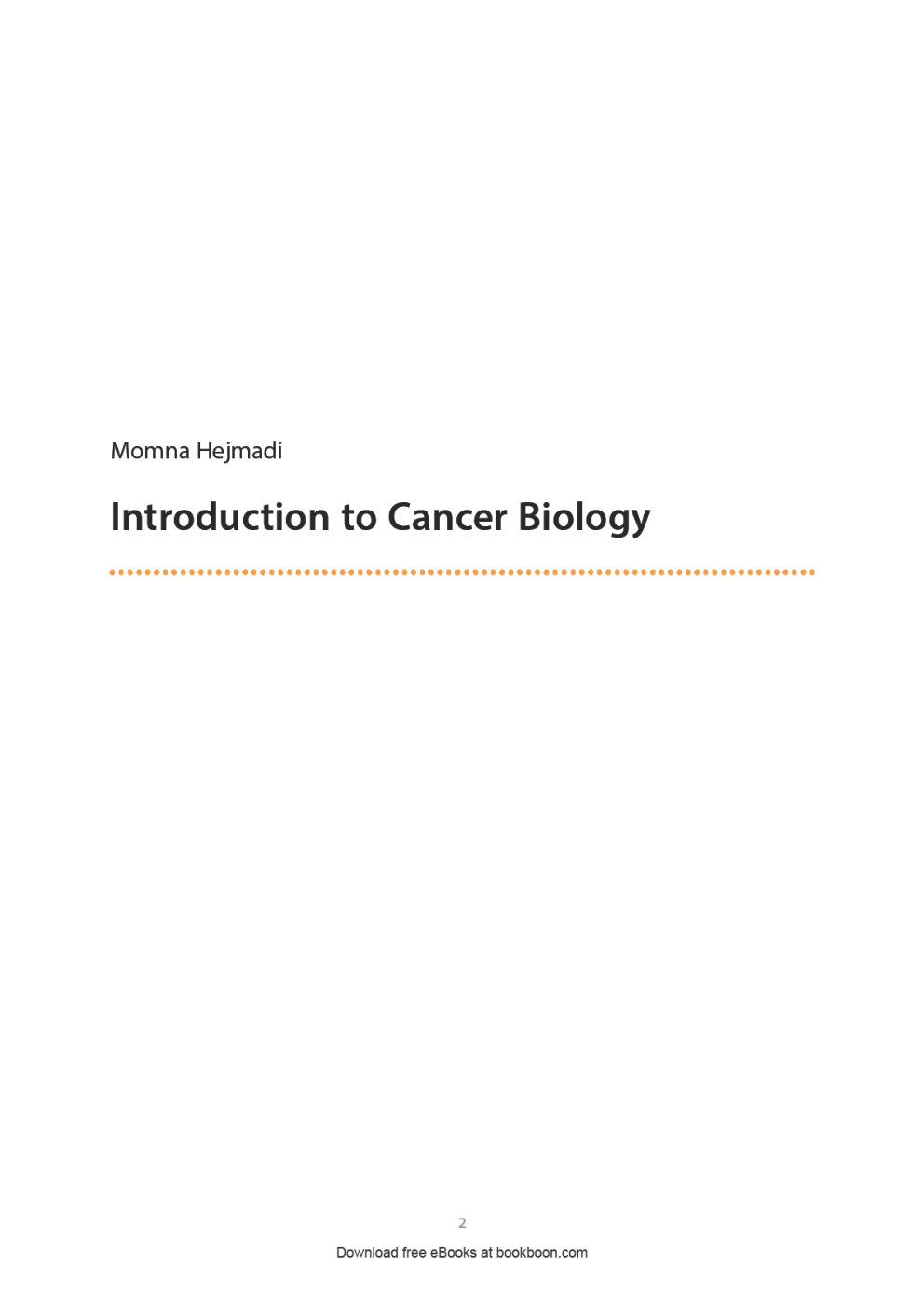 Introduction To Cancer Biology - Page 2