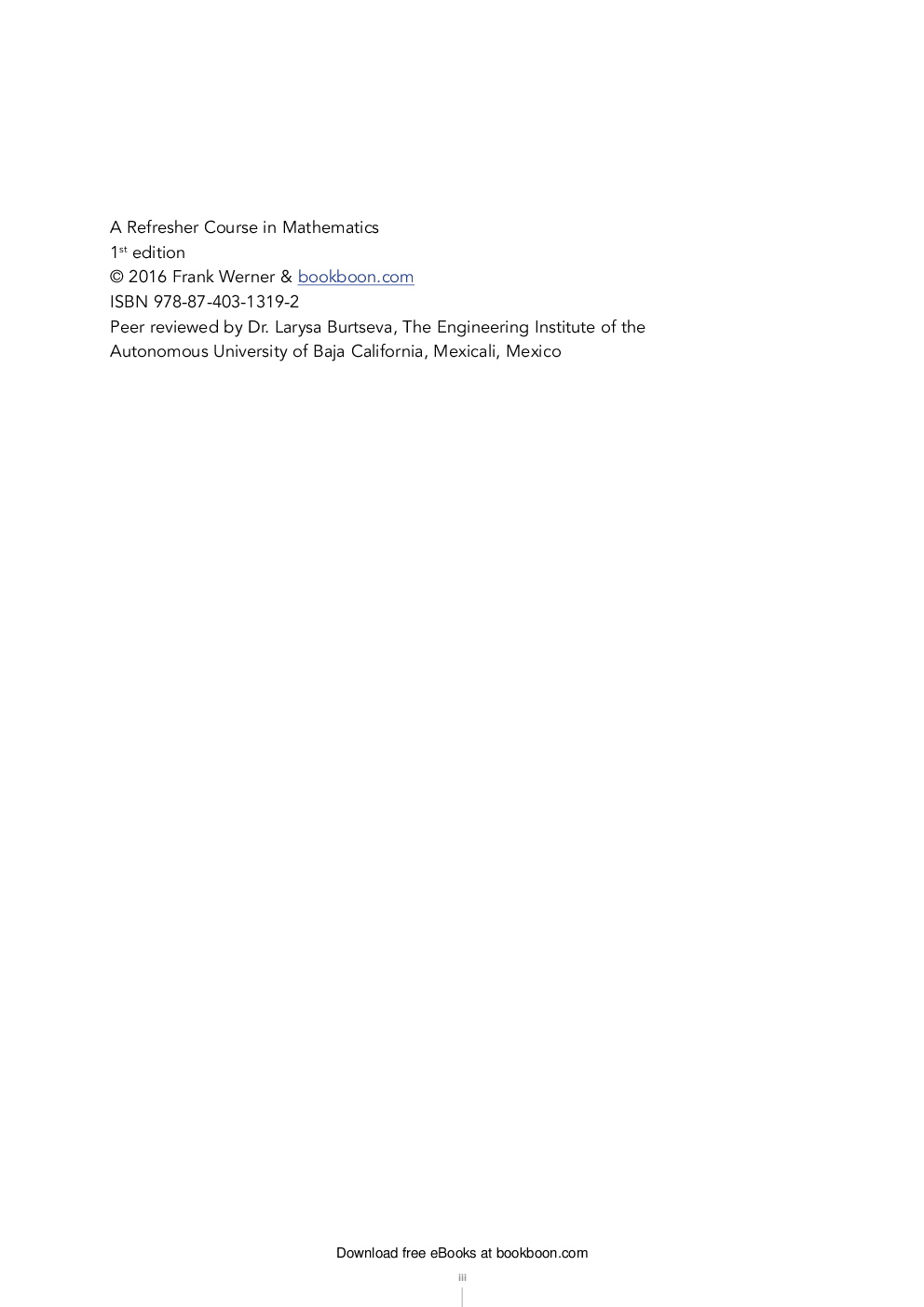 A Refresher Course In Mathematics - Page 3