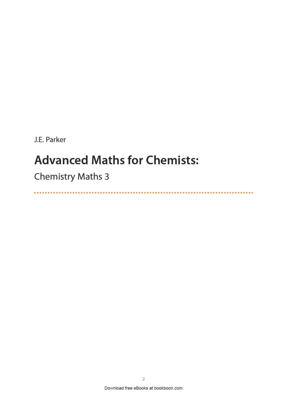 Advanced Maths For Chemists - Page 2