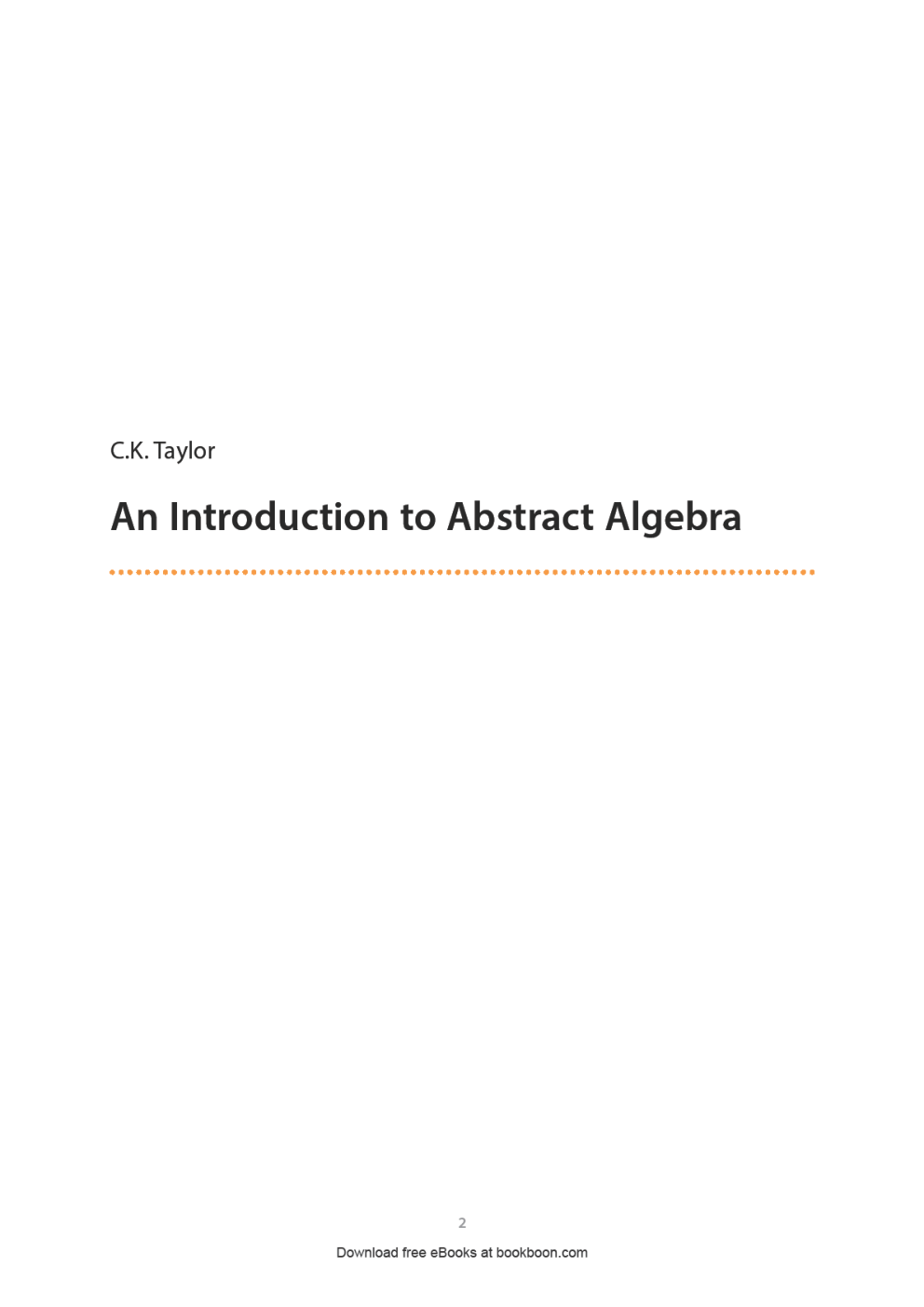 An Introduction To Abstract Algebra - Page 2