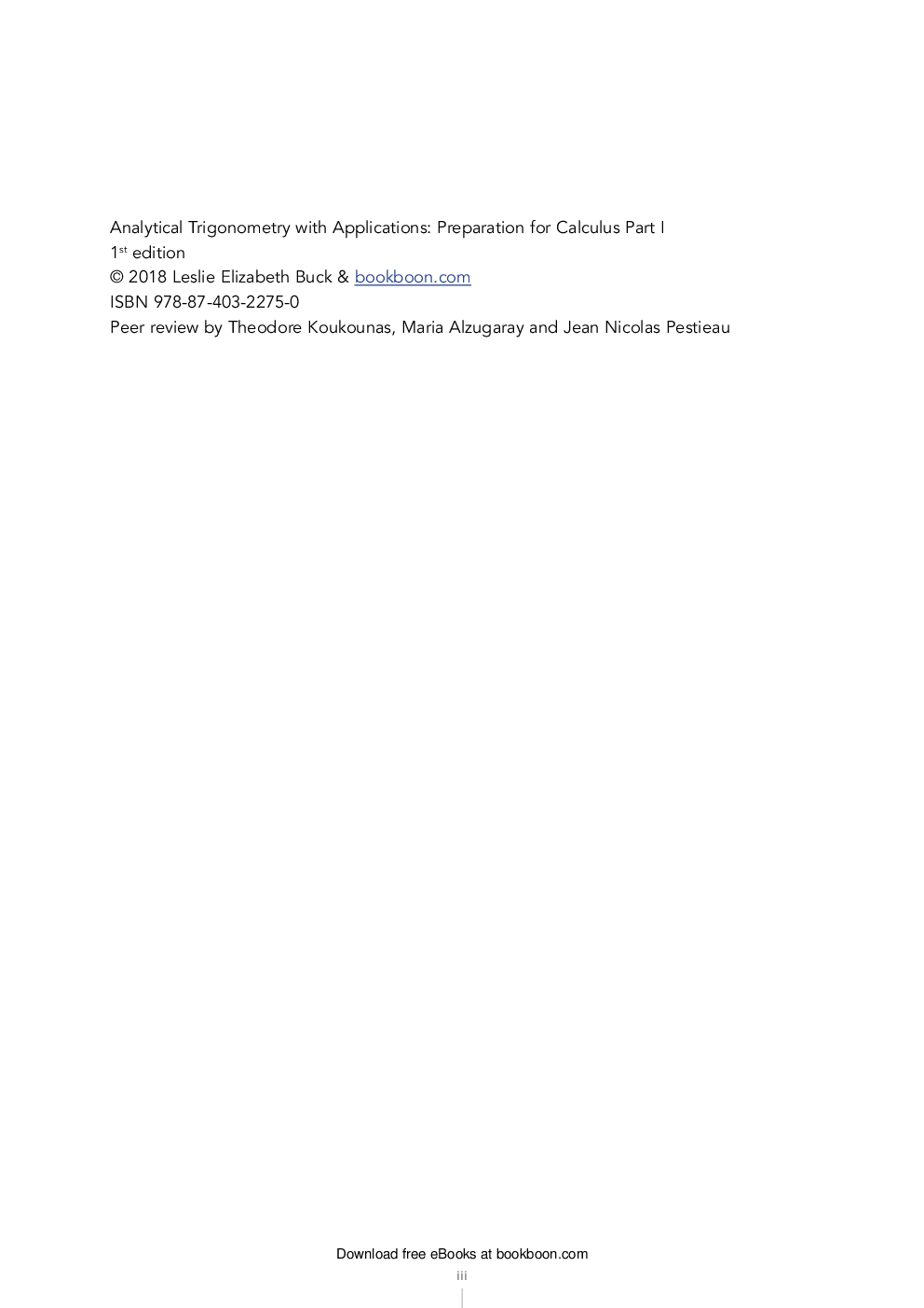 Analytical Trigonometry With Applications Preparation For Calculus Part-I - Page 3