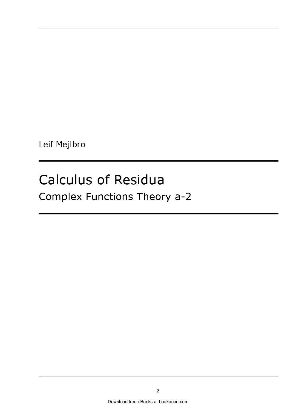 Calculus Of Residua Complex Functions Theory A-2 - Page 2