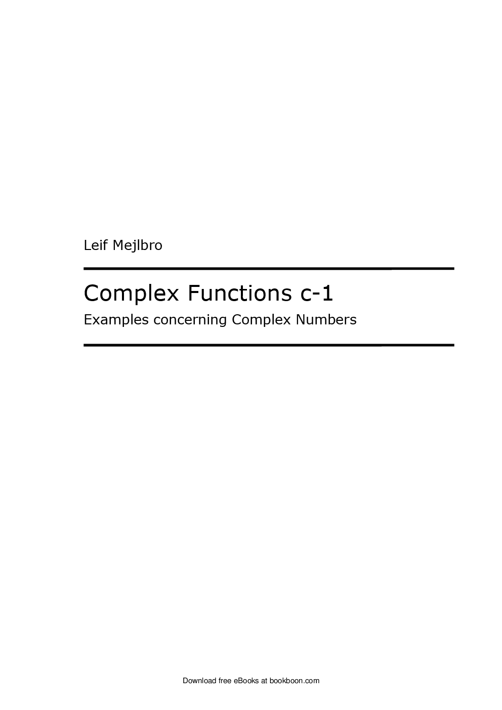 Complex Functions C-I Examples Concerning Complex Numbers - Page 2