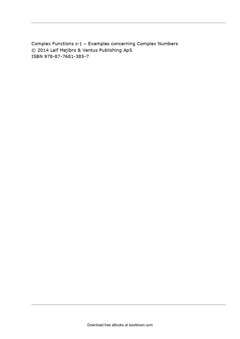 Complex Functions C-I Examples Concerning Complex Numbers - Page 3