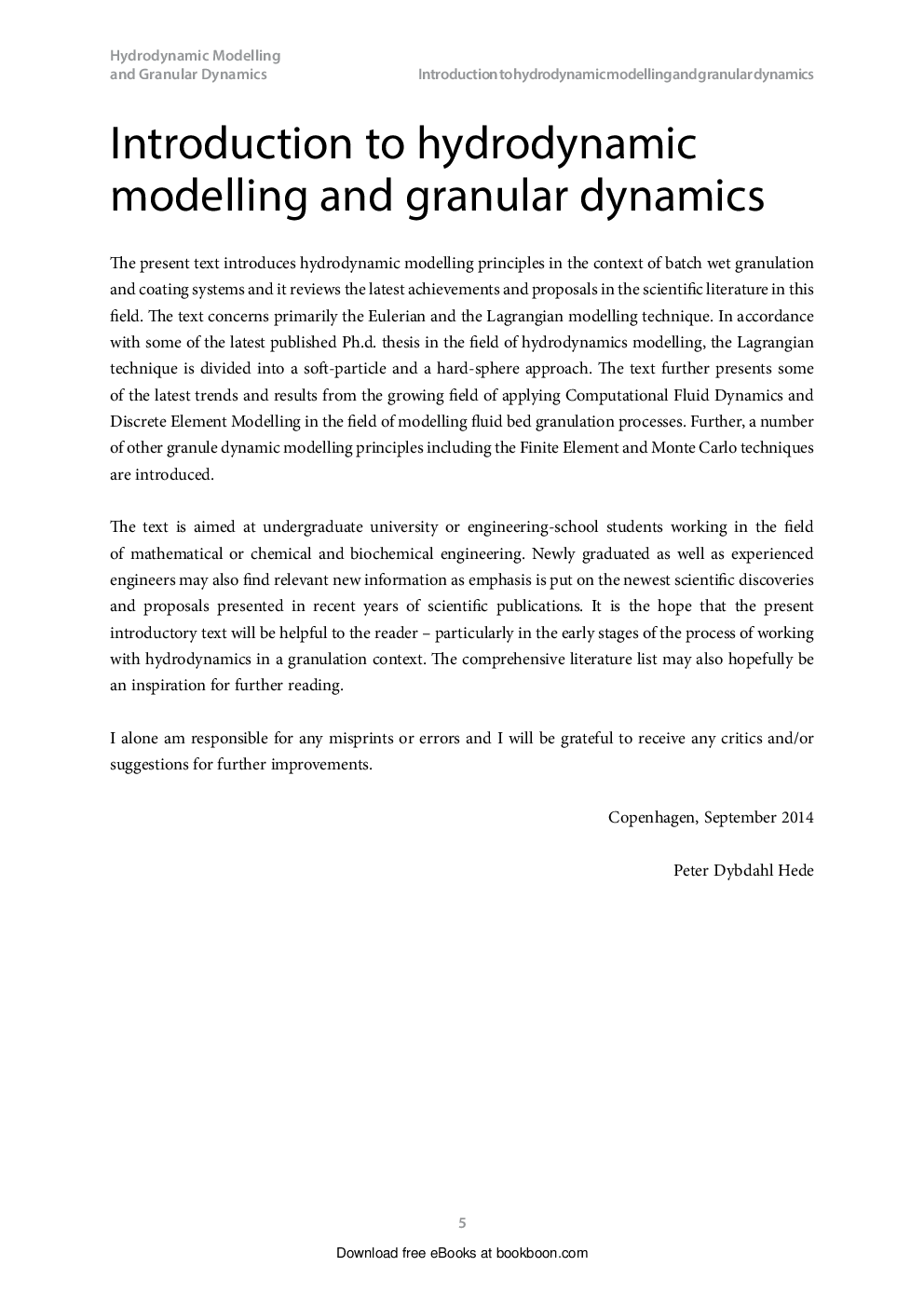 Hydrodynamic Modelling And Granular Dynamics - Page 5