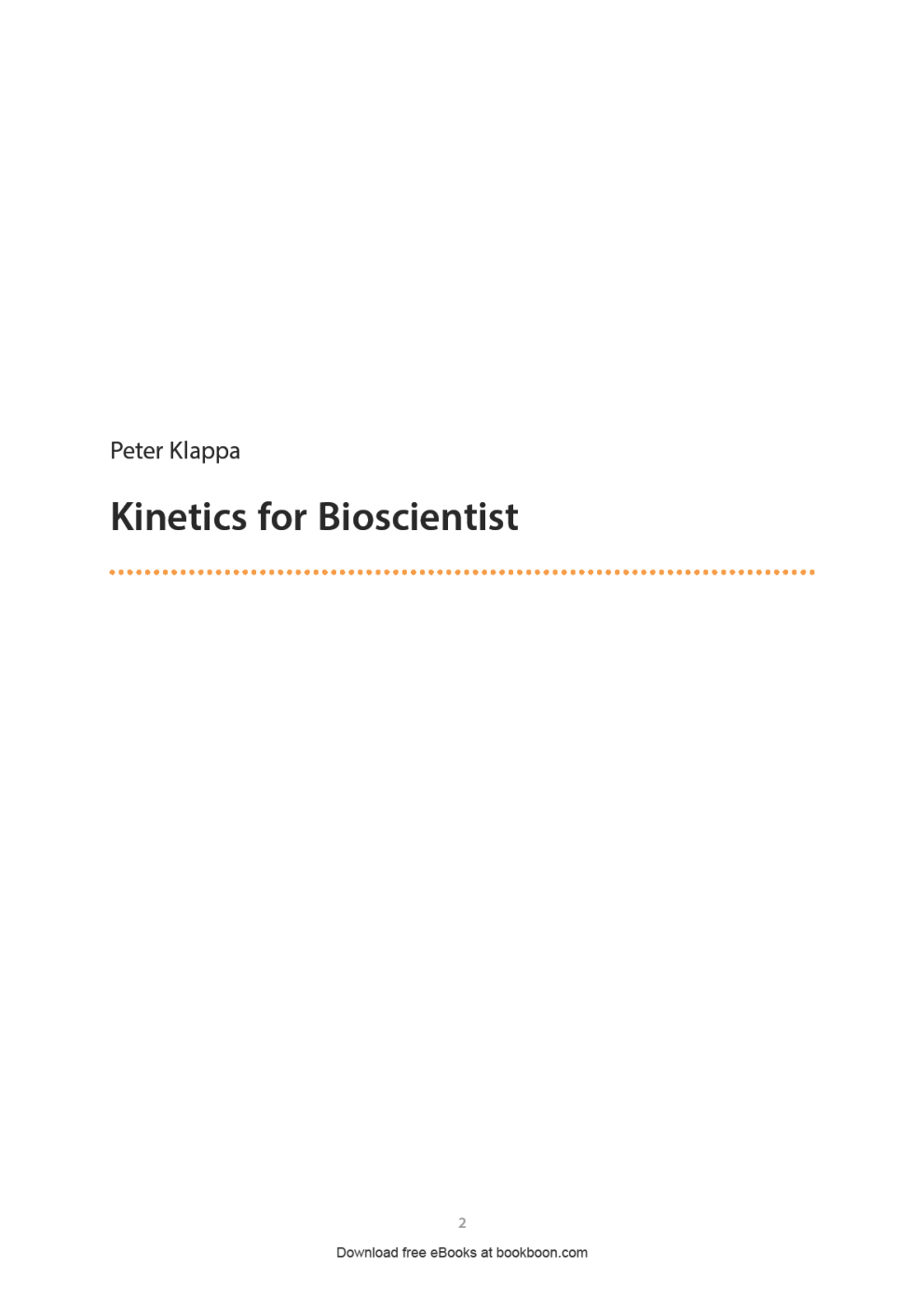 Kinetics For Bioscientist - Page 2