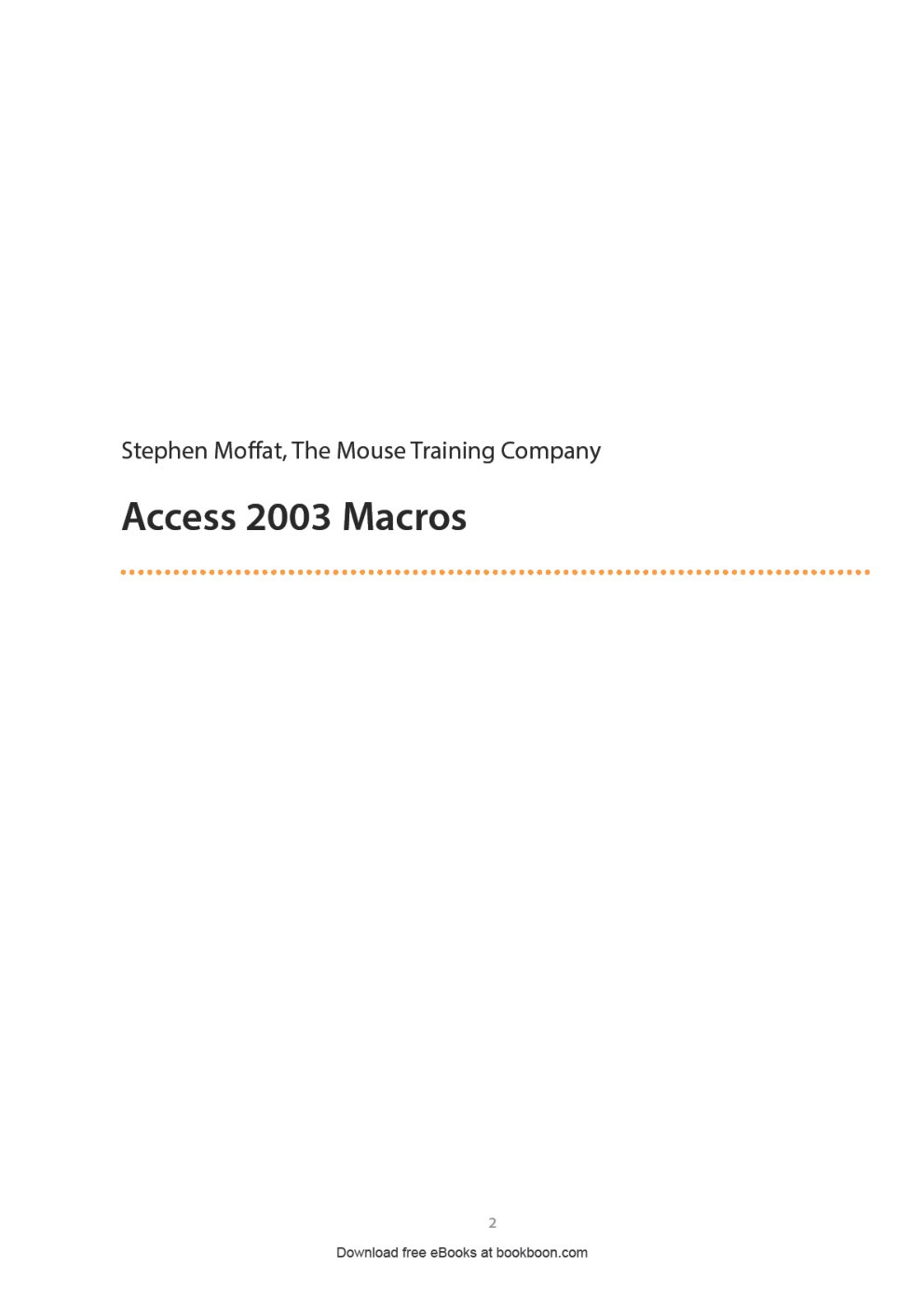 Access 2003 Macros - Page 2