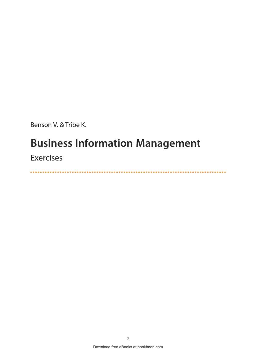 Business Information Management Exercises - Page 2