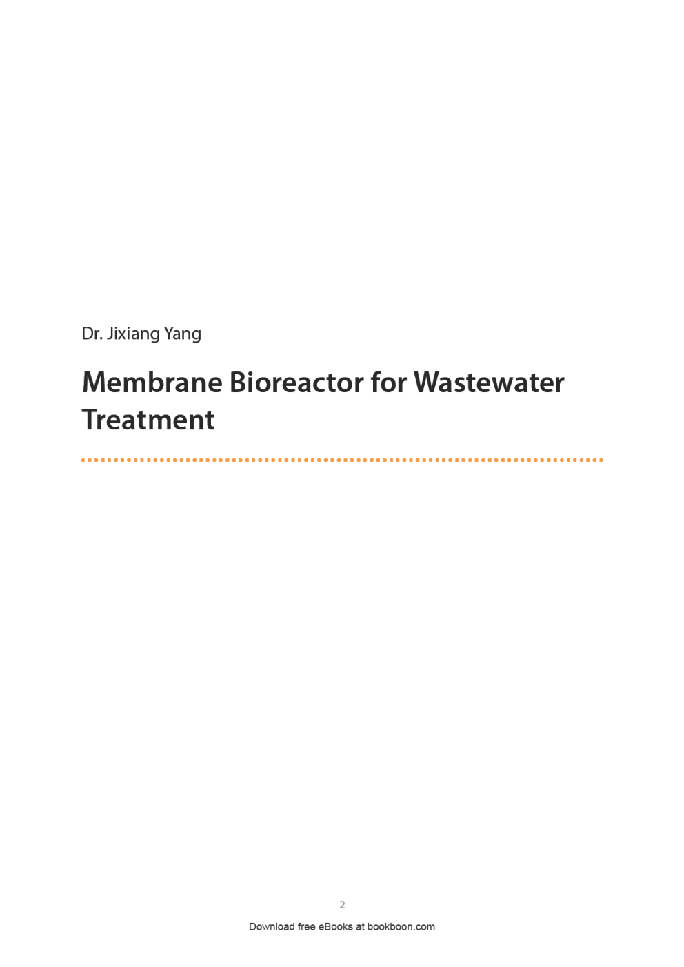 Membrane Bioreactor For Wastewater Treatment - Page 2