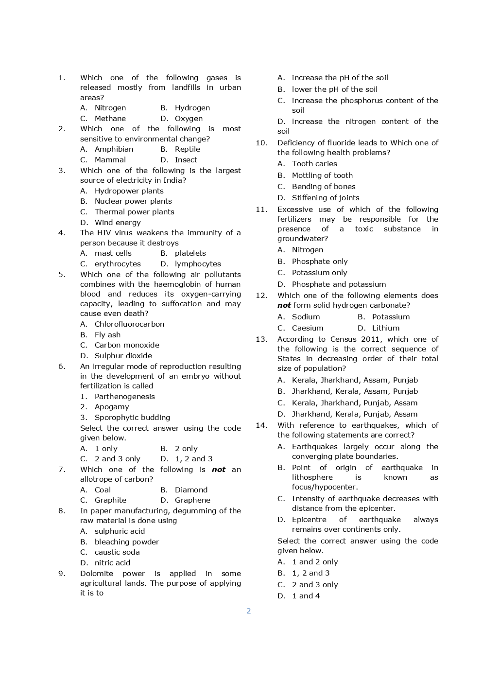 CDS 2016-2019 Previous Year Paper With Solution - Page 2