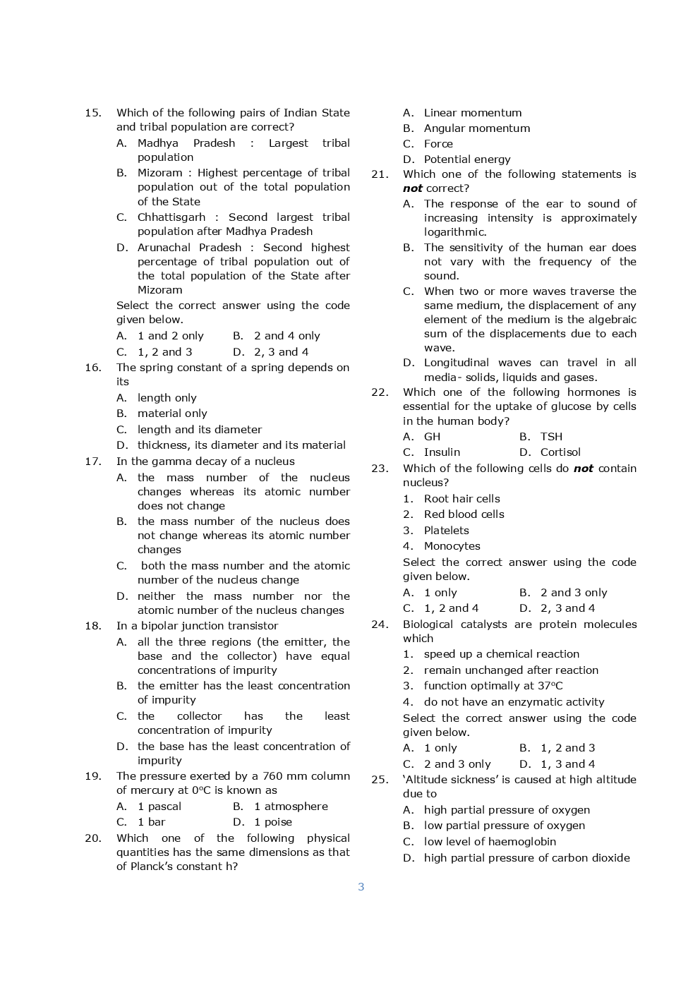 CDS 2016-2019 Previous Year Paper With Solution - Page 3