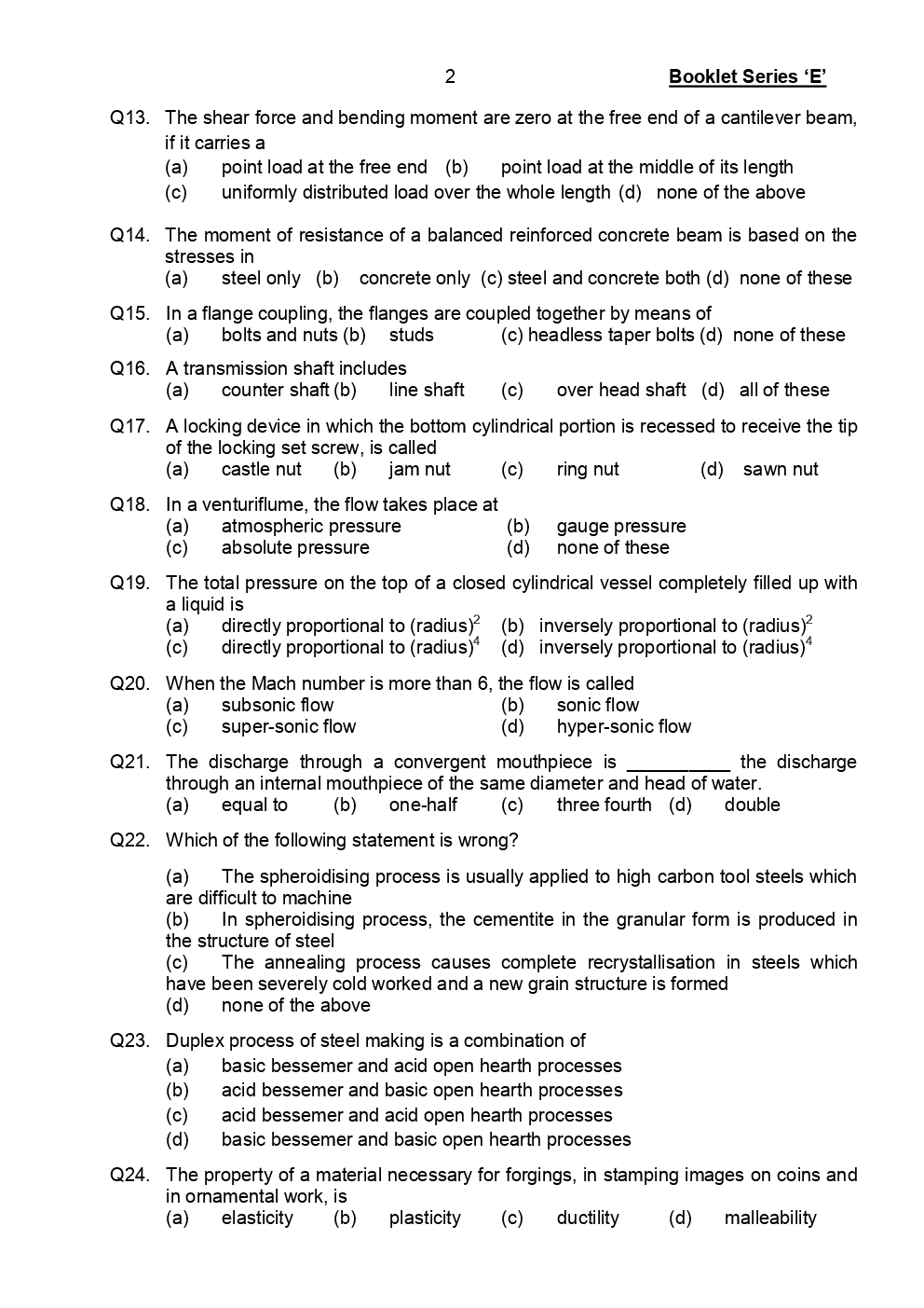 EKT Mechanical Stream Question Paper With Answer Paper-1 - Page 3