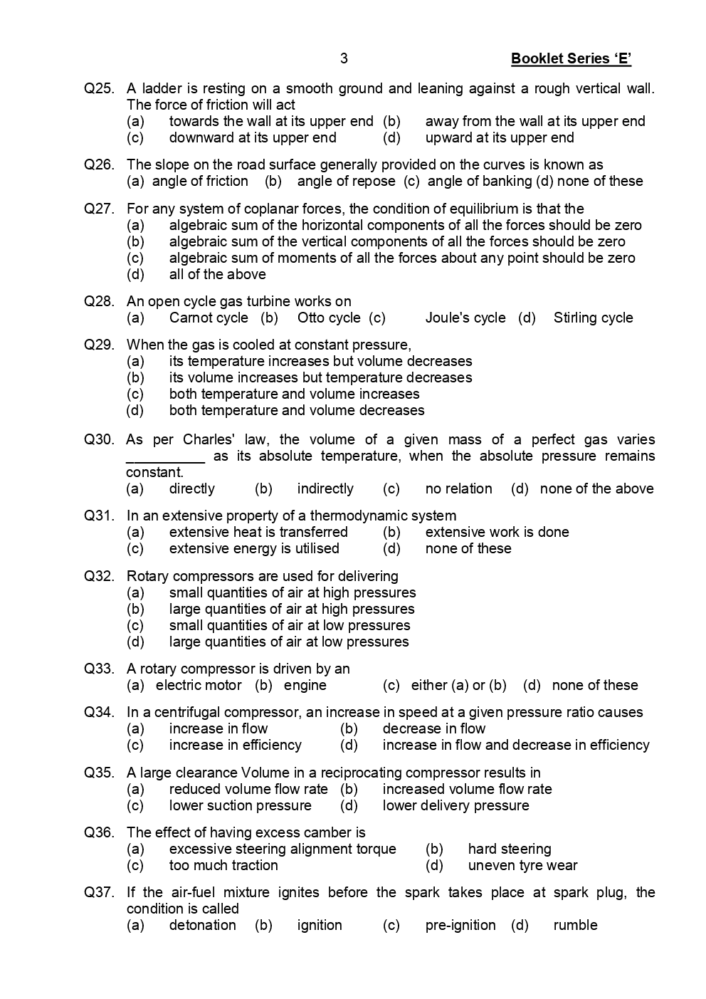 EKT Mechanical Stream Question Paper With Answer Paper-1 - Page 4