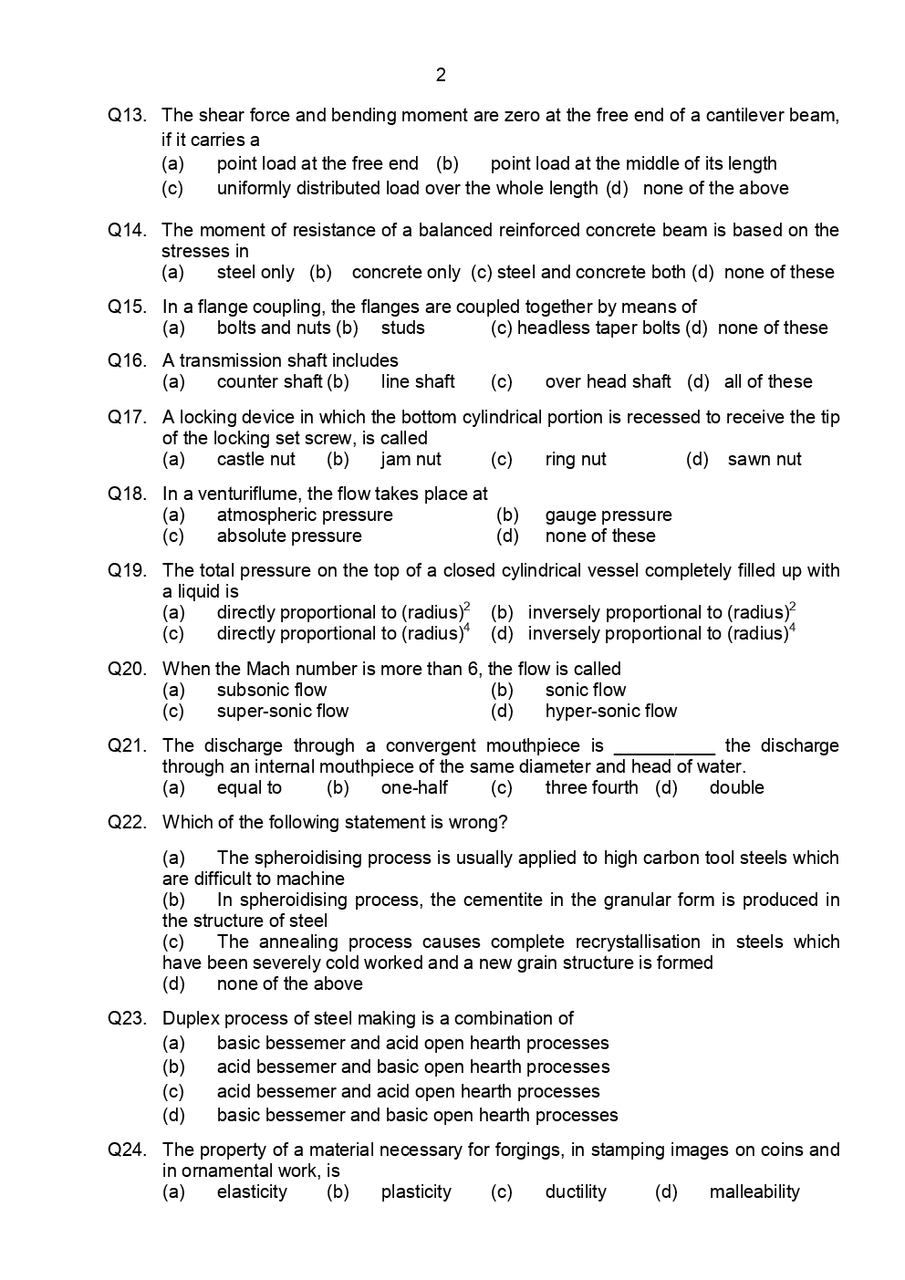 EKT Mechanical Stream Question Paper With Answer Paper-2 - Page 3