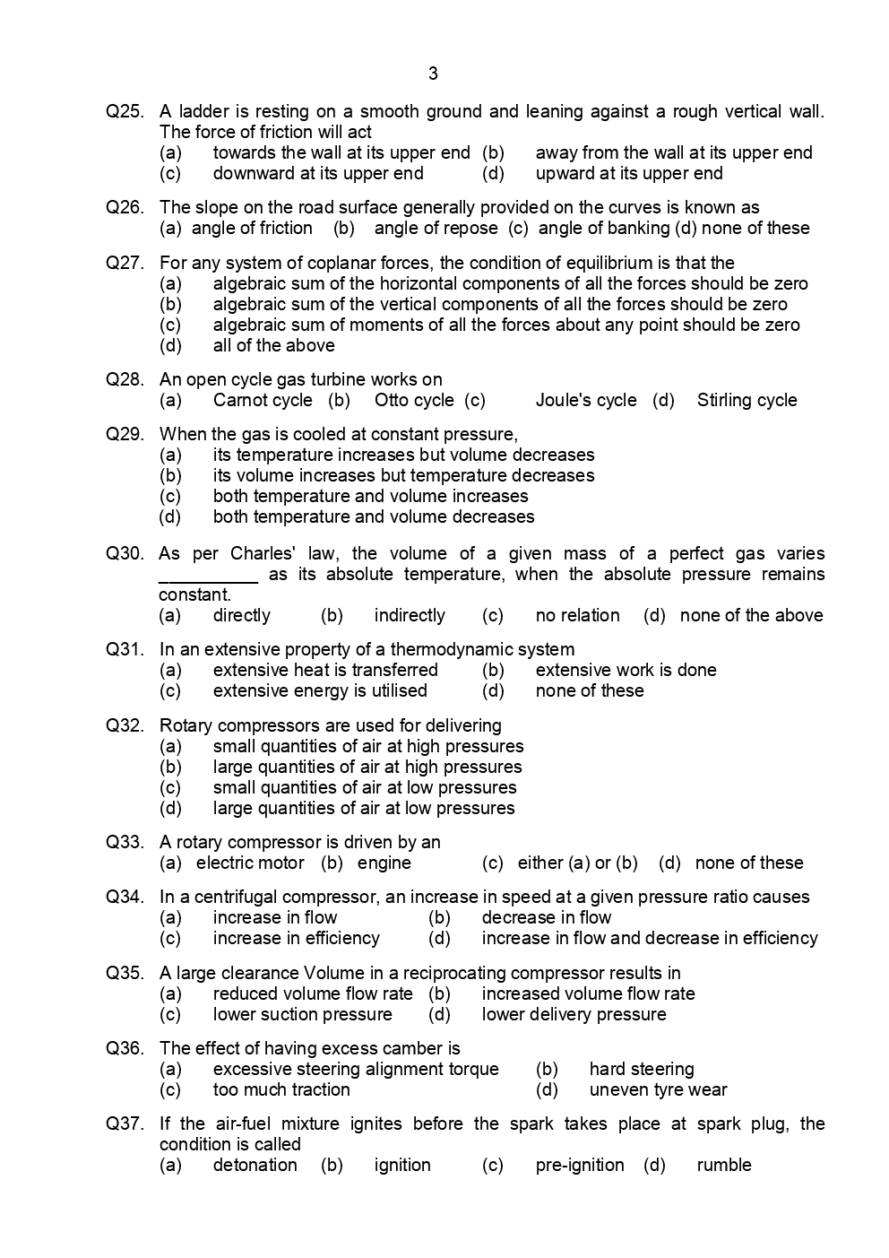 EKT Mechanical Stream Question Paper With Answer Paper-2 - Page 4