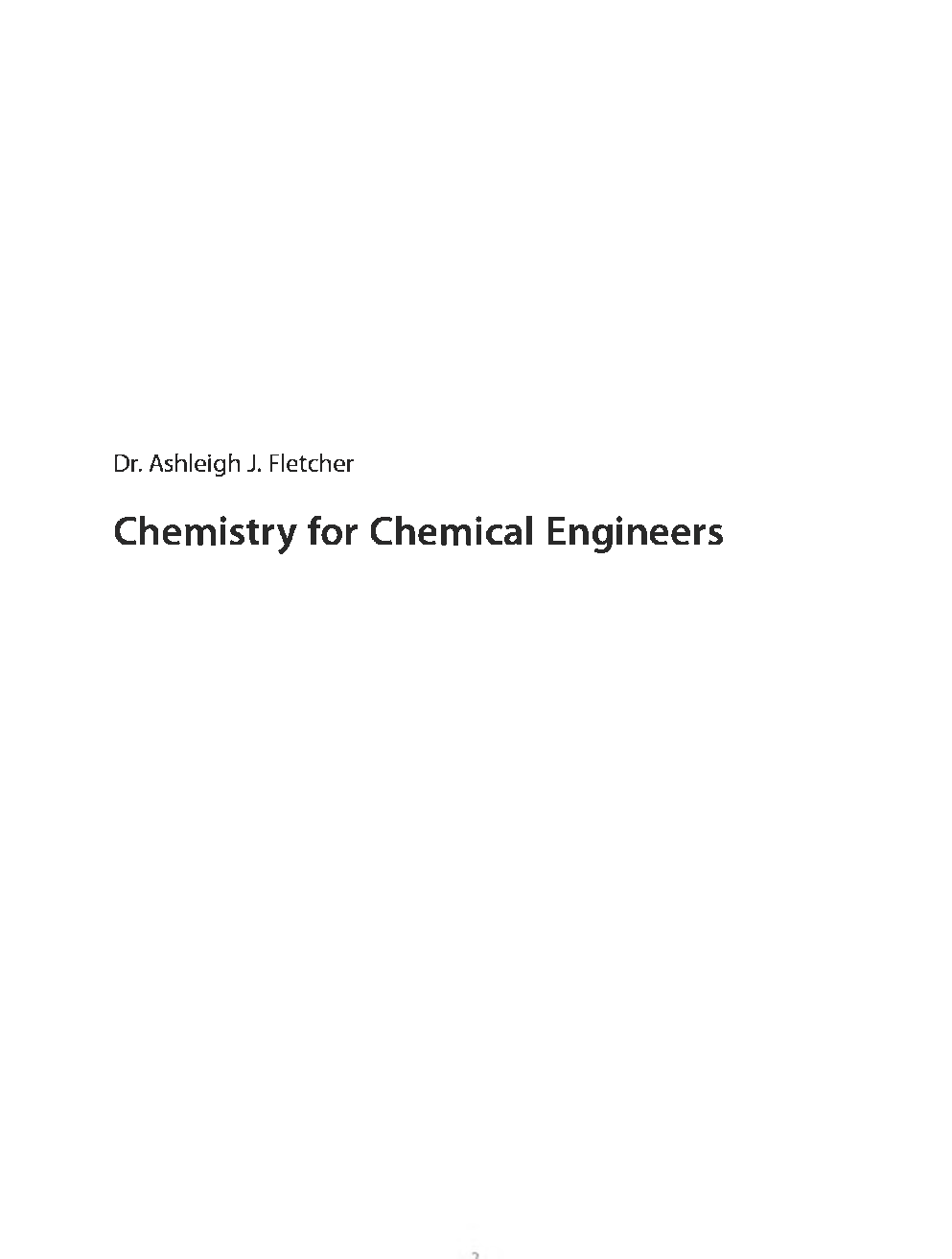 Chemistry For Chemical Engineers - Page 2