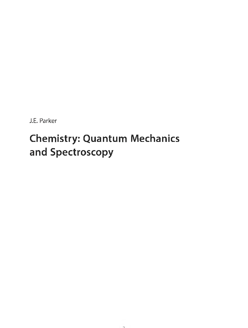 Chemistry Quantum Mechanics And Spectroscopy I - Page 2