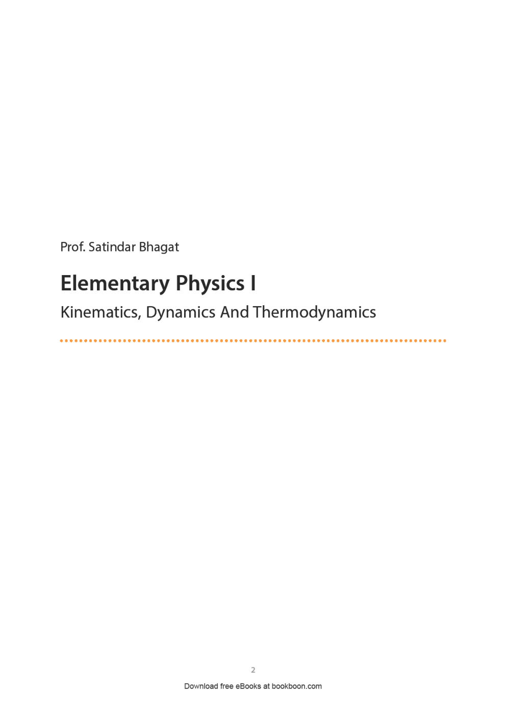 Elementary Physics I - Page 2