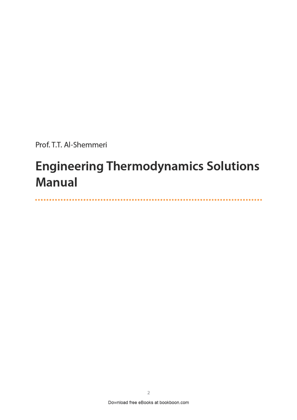 Engineering Thermodynamics Solutions Manual - Page 2