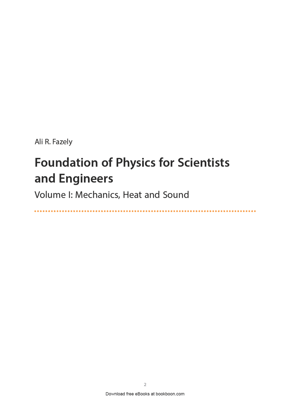 Foundation Of Physics For Scientists And Engineers - Page 2