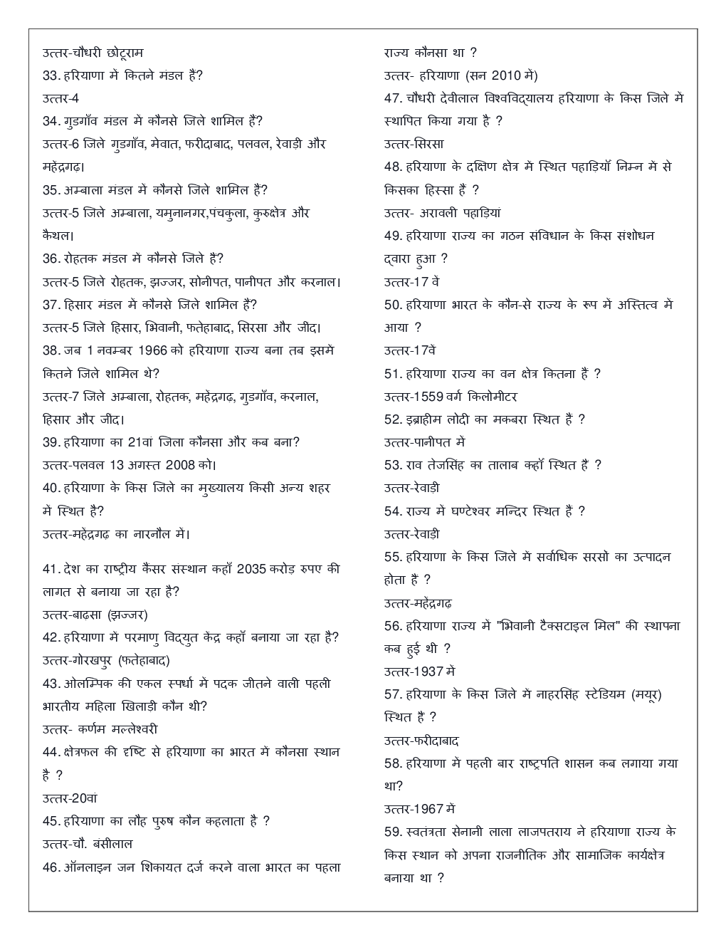 General Knowledge For HSSC Exam - Page 3