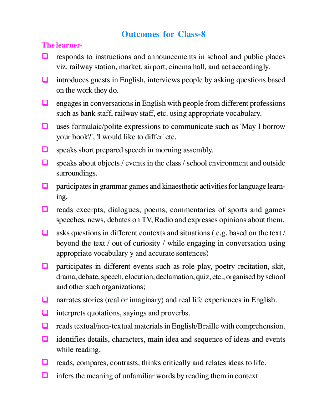 Free Download CGBSE Class-8 English Reader Textbook PDF Online 2020