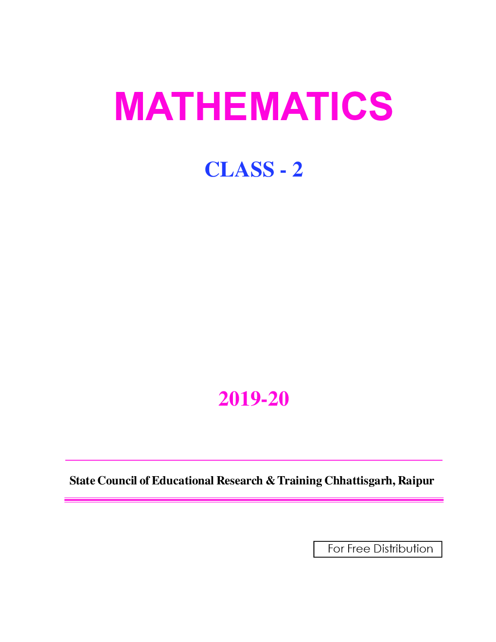 CGBSE Mathemaitics Textbook For Class-2 (2019-2020) - Page 2
