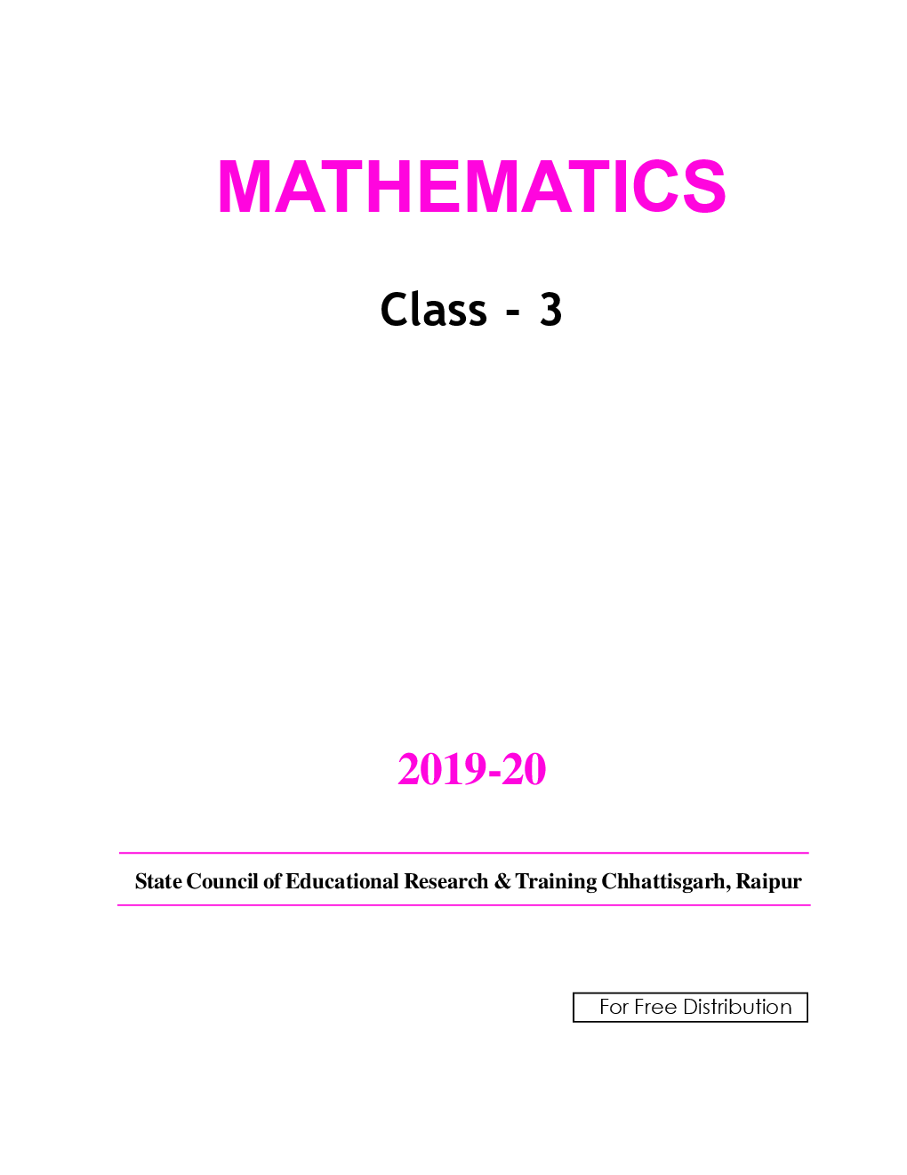 CGBSE Mathemaitics Textbook For Class-3 (2019-2020) - Page 2