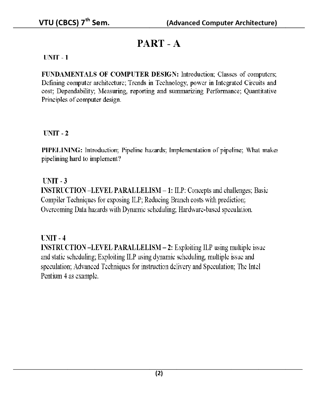 Advanced Computer Architecture For VTU BE 7th Sem Computer Science Engineering - Page 3