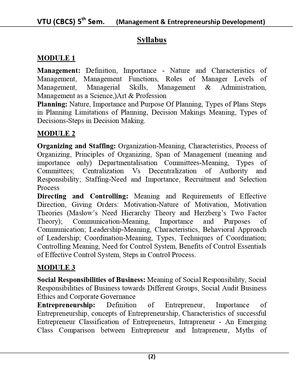 Management & Entrepreneurship Development For VTU BE 5th Sem Electronics And Communication Engineering - Page 3