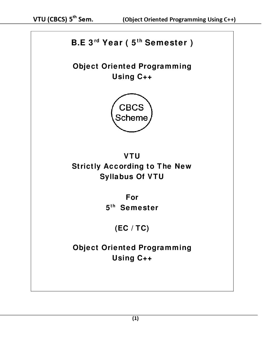 Object Oriented Programming Using C++ For VTU BE 5th Sem Electronics And Communication Engineering - Page 2