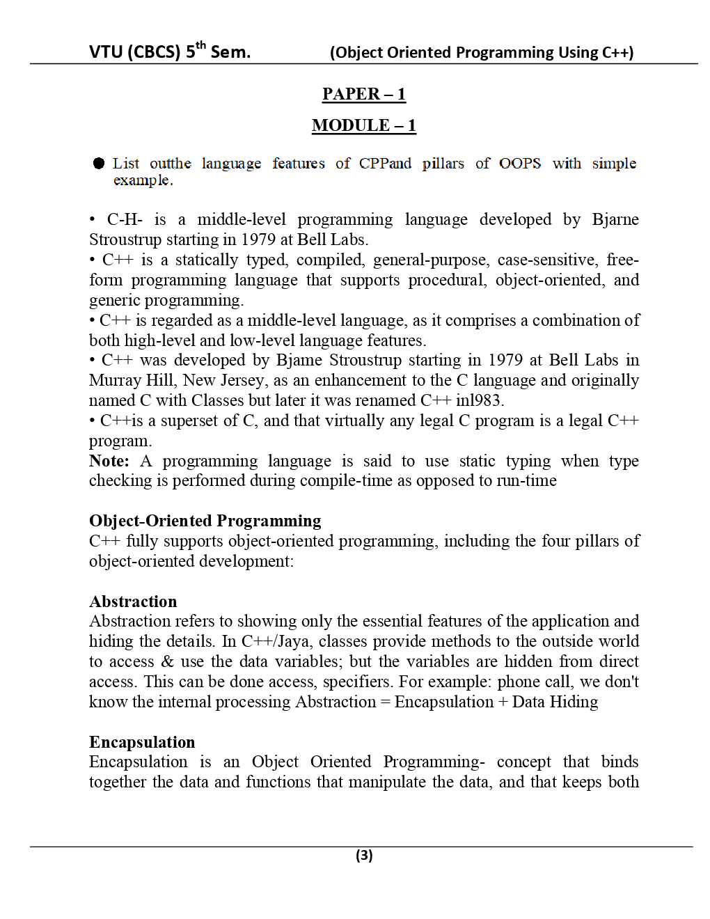 Object Oriented Programming Using C++ For VTU BE 5th Sem Electronics And Communication Engineering - Page 4