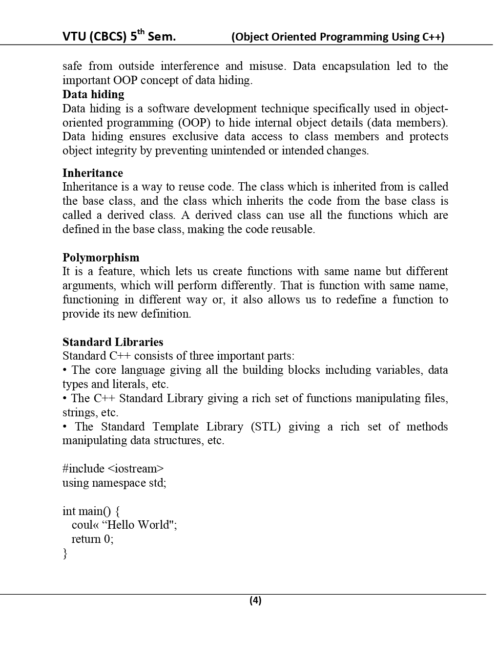 Object Oriented Programming Using C++ For VTU BE 5th Sem Electronics And Communication Engineering - Page 5