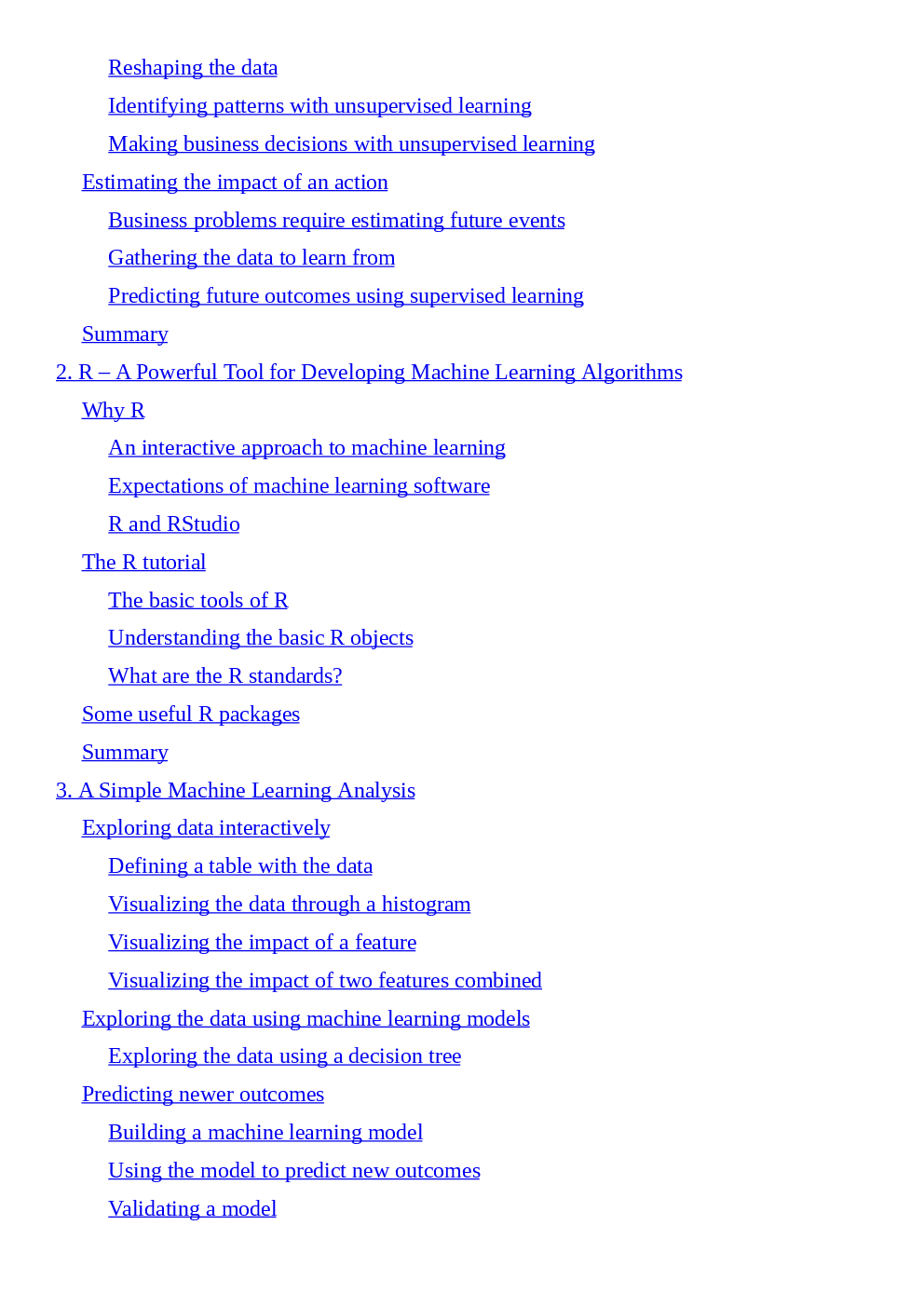 R Machine Learning Essentials - Page 4