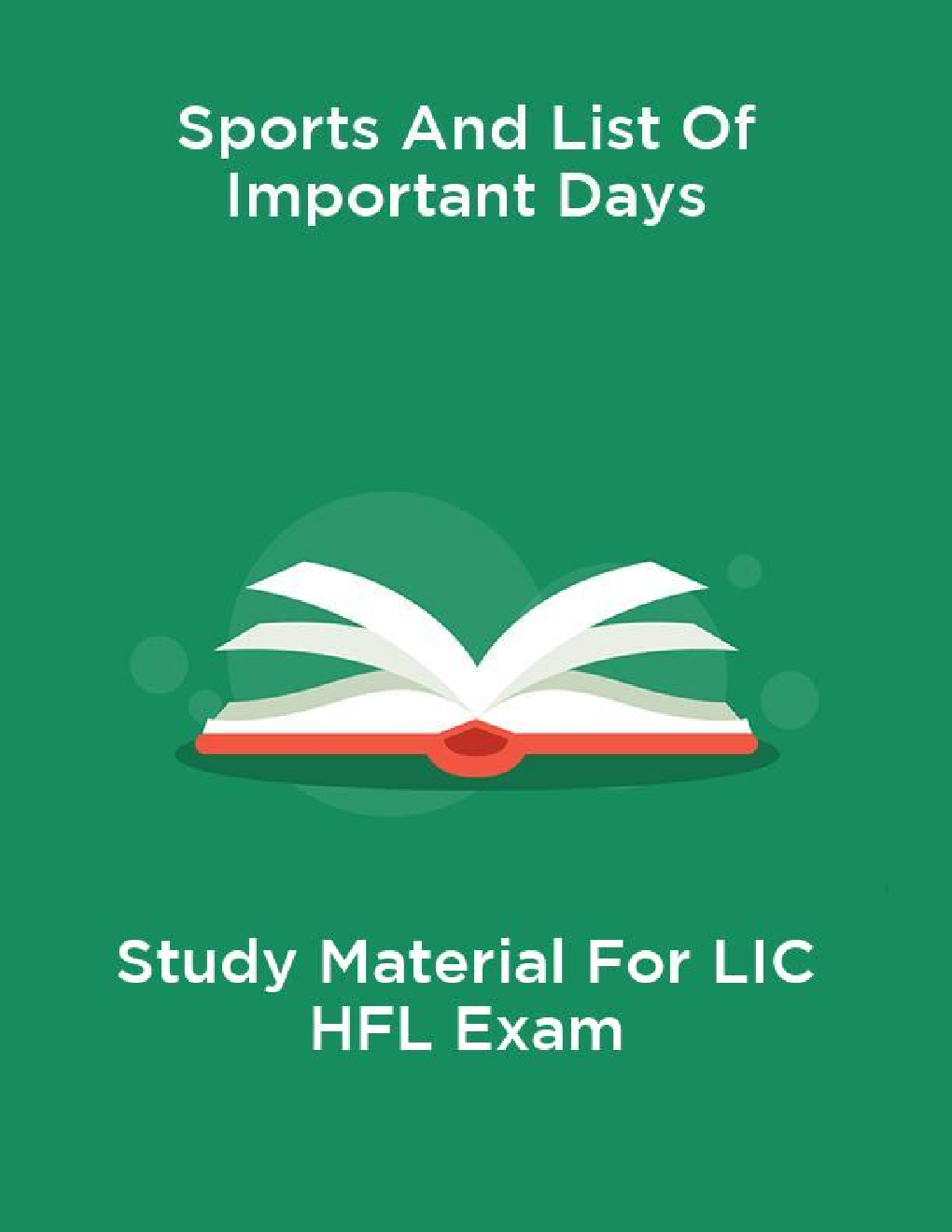 Sports And List Of Important Days Study Material For LIC HFL Exam - Page 1