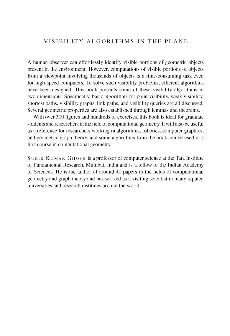 Visibility Algorithms In The Plane - Page 3