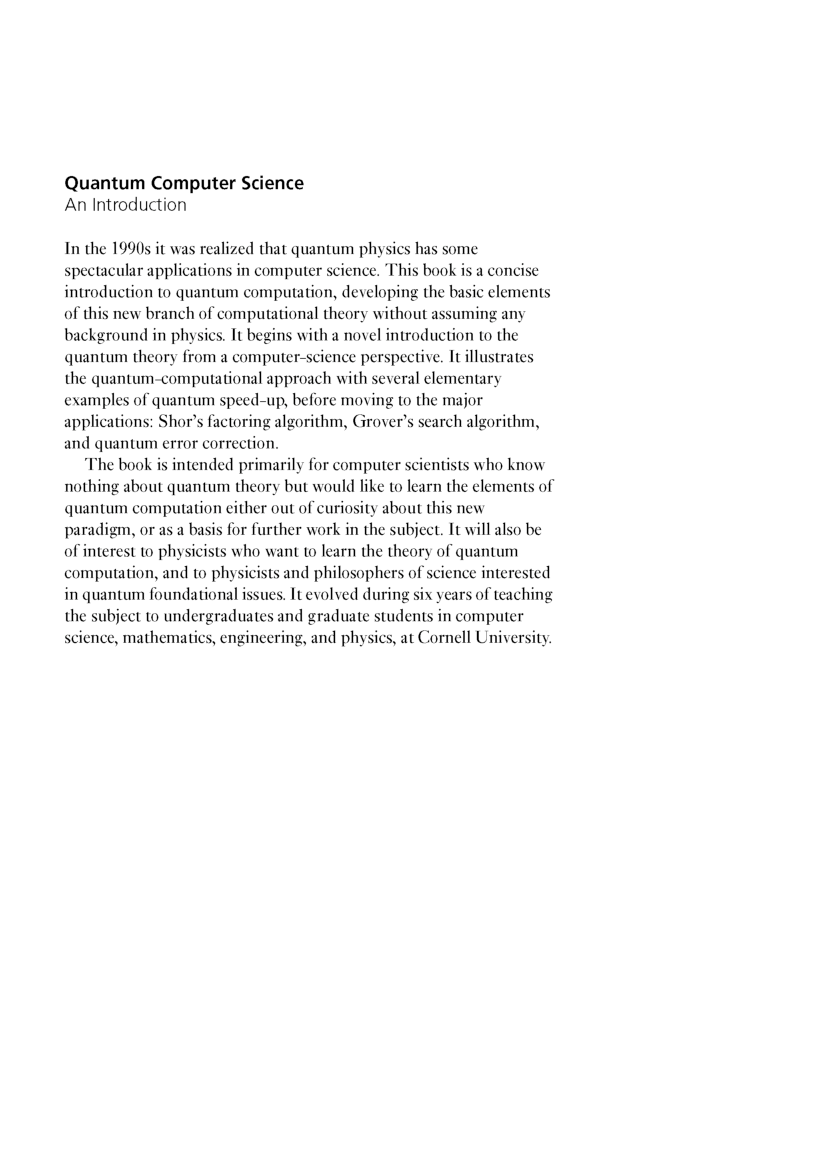Quantum Computer Science An Introduction - Page 2