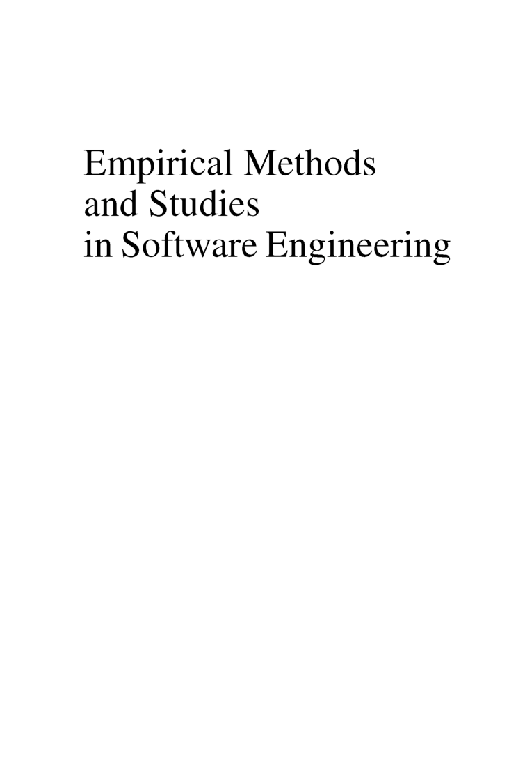 Empirical Methods And Studies In Software Engineering - Page 4
