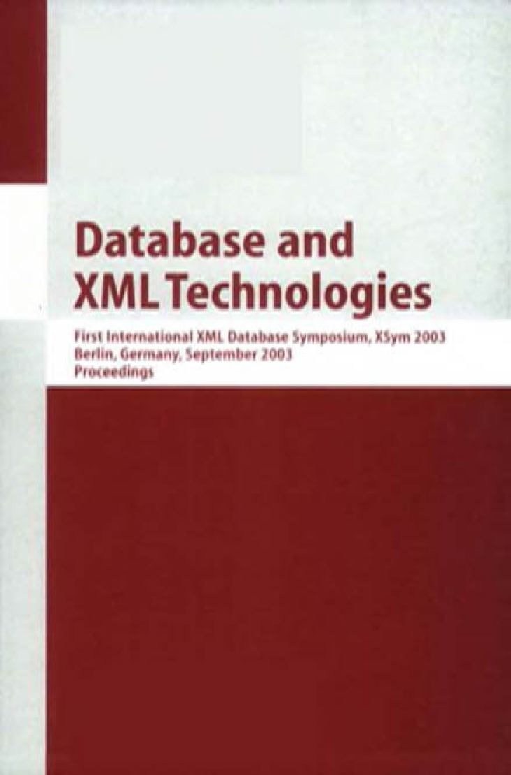 Database And XML Technologies - Page 1
